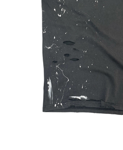 T-shirt noir à manches courtes pour homme, col rond, coupe classique, motif peint à la main, style streetwear, tissu jersey 100% coton - Product Image 4