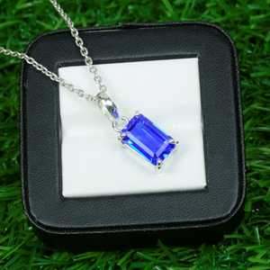 Collier avec pendentif Tanzanite pour femme en argent sterling 925, bijou pierre de naissance de décembre, gemme bleue naturelle, cadeau - Product Image 5