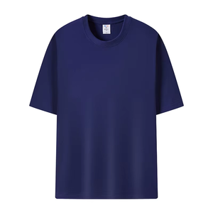 T-shirt décontracté pour homme, col rond, manches courtes, couleur unie, 100% coton jersey, coupe ample, logo sur le devant avec motif - Product Image 1