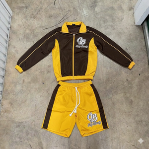 Conjunto de 2 piezas de verano 2026, nuevo, OEM, cortavientos y pantalones cortos, chaqueta de nailon con cremallera, conjunto corto informal con estampado personalizado para hombre - Product Image 5