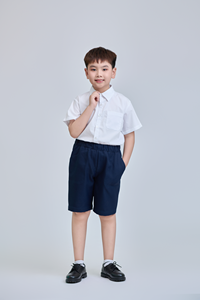 Chemise d'uniforme scolaire unisexe à manches courtes blanche pour enfants du primaire, 65% polyester 35% coton popeline, Vietnam FMF - Product Image 4