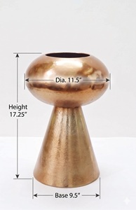 Premium Hot Metal Hammered Texture Pillar Shape Copper Toned Color Royal Look Flower <b>Vase</b> <b>Unique</b> Style Fancy Wedding Flower <b>Vase</b> - Product Image 6