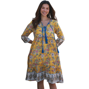 Vestido mini estampado para mujer con cuello cuadrado y corte en A - Product Image 4