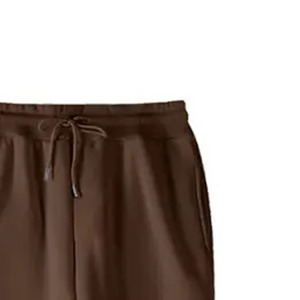 Ensemble de survêtement unisexe marron à capuche, couleur unie, manches longues, pantalon à cordon, 100 % coton, poids moyen, pour l'automne - Product Image 5