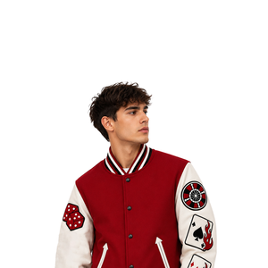 Custom Varsity <b>Jacket</b> Men's Wool Blend <b>Leather</b> Sleeve Button Up Streetwear Baseball <b>Jacket</b> Bulk Wholesale OEM - Product Image 6