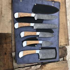 Ensemble de couteaux de cuisine Thewizcrafts en acier damas fait main, 5 pièces, manches ambidextres, compatibles lave-vaisselle, couteaux de haute qualité - Product Image 5