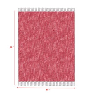 Red Color Cotton Throw Eco Friendly High Quality Cotton Throw <b>Blanket</b> for Home With Fringes Design at affordable Price. - Product Image 6