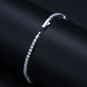 Luxury Women's 925 Silver Tennis Bracelet Round Brilliant Cut Diamond Channel Setting Wedding Jewelry - Product Image 3
