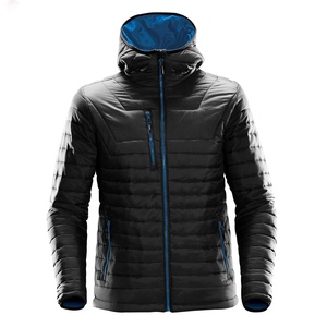 Veste matelassée coupe-vent en polaire douce à capuche noire pour homme TriPro Sports, poches, fermeture éclair, coupe régulière, hiver - Product Image 3