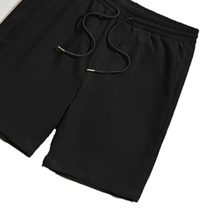 Pantalones Cortos Casuales Negros para Hombre, Cintura con Cordón, Transpirables, Ligeros, para Verano, Color Sólido, Bolsillos Laterales, Corte Regular - Product Image 5
