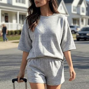 Latest 2026 <b>Women</b> Summer <b>Shorts</b> Set Ladies Two Piece <b>Short</b> <b>Suit</b> With Soft Fabric Comfortable Design And Outdoor Casual Look - Product Image 3