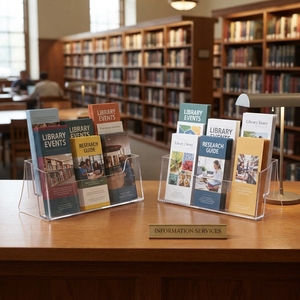 Modern Clear Acrylic Leaflet Holder Transparent Literature Display <b>Stand</b> Flyers Brochures Catalogues Promotional Display - Product Image 2