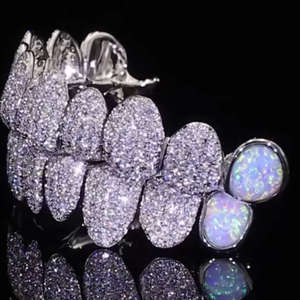 AMBER JEWELS T-811 Grillz Unisexe en Argent 925 avec Micro-Incrustation de Moissanite, Style Hip Hop, Bijoux Corporels pour Usage Quotidien - Product Image 3