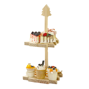 Christmas Tree <b>Shape</b> Wood Cake Stand, Decorative Dessert Towel, Holiday <b>Table</b> Centerpiece Christmas Gift From Vietnam - Product Image 2