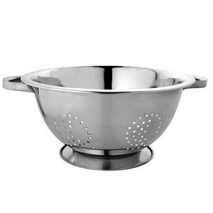 Mirror Finish Metal <b>Colander</b> Bowl For Modern Kitchen Pasta Straining Fruit Washing And Vegetable Preparation - Product Image 1