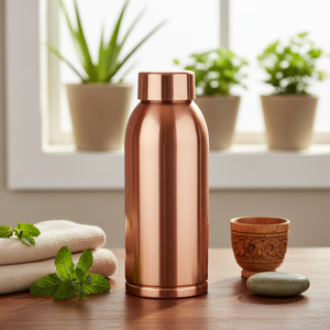 Bouteille d'eau en cuivre pur de qualité supérieure, anti-fuite, pour stockage ayurvédique et boissons |   Bouteille de santé réutilisable et écologique pour un usage quotidien - Product Image 3
