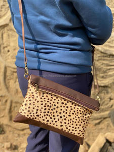 Nouveau Style occidental imprimé Animal fourrure en cuir téléphone portable sac à bandoulière de haute qualité à la mode véritable à la main fourrure en cuir sacs à bandoulière - Product Image 2