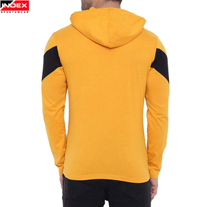 Sudadera con Capucha para Hombre Index, Color Amarillo y Negro, Diseño de Bloques de Color, Tejido de Punto, Corte Regular, Estilo Casual, Ropa de Otoño - Product Image 2
