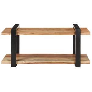 Meuble TV moyen en bois d'acacia massif naturel et fer noir pour salon - Product Image 2