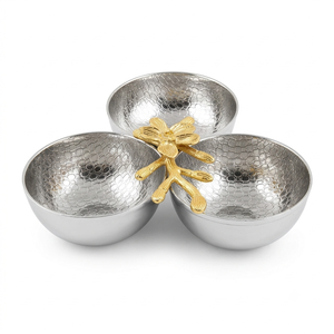 Bols de service décoratifs en métal modernes de luxe Premium Unique Vantage couverts et pour la maison et la cuisine fêtes et mariages - Product Image 3