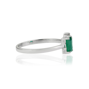 Elegant New Design 925 Sterling <b>Silver</b> Natural <b>Emerald</b> Gemstone & Diamond <b>Ring</b> Everyday Wear Fine Jewelry - Product Image 5