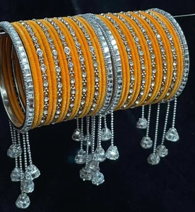 Elegant Indian Inspired Vintage Womens Glass Churiya Fashion Bangles Set Traditional Bridal Jewelry for <b>Wedding</b> Occasions - Product Image 4
