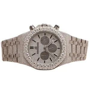 顶级品牌全冰镇硅石钻石冰镇嘻哈手表男士腕表不锈钢手表。