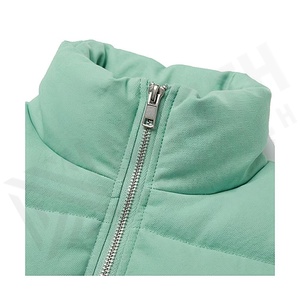 เสื้อแจ็คเก็ตพัฟเฟอร์สีเขียวมิ้นท์ แขนยาว คอตั้ง ปิดด้วยซิป เสื้อโค้ทสั้นสำหรับผู้หญิง หนา อุ่น เหมาะสำหรับฤดูหนาว - Product Image 4