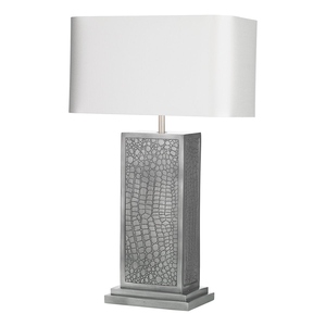 Lámpara de Mesa de Lujo con Imitación de Piel de Cocodrilo, Moderna, Rectangular, de Bronce, con LED, para Mesita de Noche, con Pantalla de Seda, para Decoración de Dormitorios de Hotel y Hogar - Product Image 2