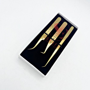 Pince à épiler d'extension de cils en acier inoxydable à 90 degrés avec logo personnalisé outils de beauté de cils professionnels en grande quantité marque privée - Product Image 2