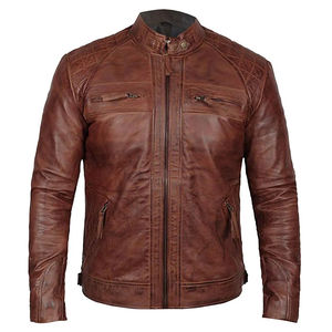Chaqueta Formal de Invierno para Hombre, Cuero Genuino, Forro de Lana Ecológica, Gruesa y Cálida - Product Image 1