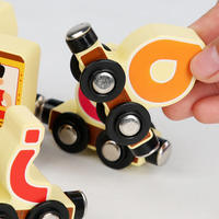 Ensemble de train en bois, jouet de train magnétique, jouet de train magnétique avec alphabet russe pour enfants