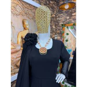 Vestido Anarkali Negro Elegante de Moda Valam, Talla L, para Fiestas, Ropa India y Pakistaní con Colgante y Elegante Dupatta - Product Image 2