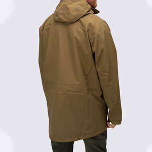 Men's Hooded Waterproof Puffer Jacket Long Casual <b>Winter</b> Outerwear Polyester Shell Zipper Closure Solid Color <b>Thick</b> <b>Coat</b> - Product Image 2