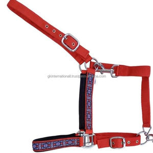 Cabestro de caballo de nailon estampado hecho a medida de alta resistencia con relleno de neopreno en la banda de la nariz y las mejillas y hardware de níquel libre de óxido - Product Image 6