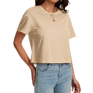 Nouvelle Arrivée 2026 – Crop Top Femme Personnalisable avec Étiquette Privée, Coupe Slim, Col Rond, Manches Courtes, T-shirt Court Boxy Mignon pour Femme - Product Image 1