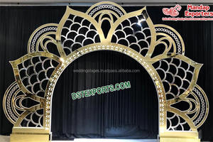 Décor arche de fond métallique pour mariage, grille d'arrière-plan métallique pour décoration de mariage, vente en gros - Product Image 6