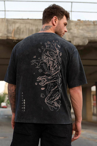 T-shirt de qualité supérieure DTG, style streetwear, effet délavé, 250 g/m², imprimé, coupe ample, pour homme - Product Image 4