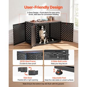 Gabbia per Cani XL in Acciaio Resistente da 42 Pollici, Arredamento Decorativo per Interni, per Cani di Piccola/Media Taglia - Product Image 5