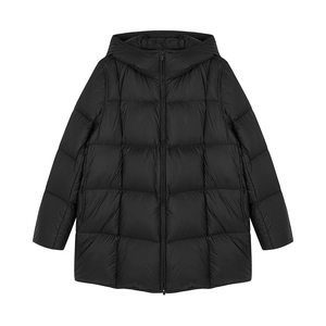 Chaqueta Acolchada Larga con Capucha para Mujer, Color Beige, Ecológica, Impermeable, con Cierre, para Invierno, Modelo 2026 - Product Image 5