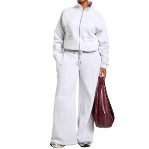 Ensemble deux pièces décontracté pour femme, marque personnalisée, uni, au-dessus du genou, vêtements de sport, survêtement, 100% coton, séchage rapide, respirant, écologique, 2026 - Product Image 1