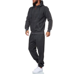 Men's Gym Fitness Fleece Sportswear Set Breathable Pullover Hooded & Sweatpants Print 2Pcs <b>Jogging</b> Tracksuit Hooded Collar - Product Image 6