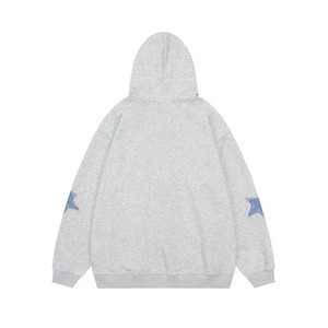 Pull à capuche rétro américain Star Pic, en molleton, coupe ample, décontracté, pour couples - Product Image 3