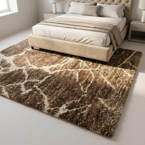 Premium Hand Knotted Wool Shaggy Area Rug Classic Floral Pattern Soft Flat Pile Carpet for Living Room Bedroom Home Decor - Product Image 1