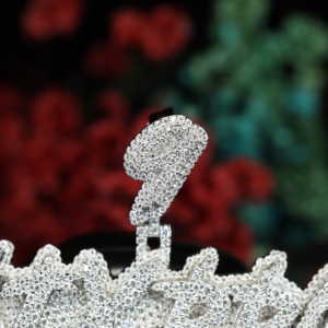 จี้ตัวอักษรฮิปฮอปผู้ชายสั่งทำพิเศษ เงินแท้ 925 ชุบแพลตตินั่ม ประดับเพชรโมอิสซาไนต์ VVS แบบสองชั้น - Product Image 5