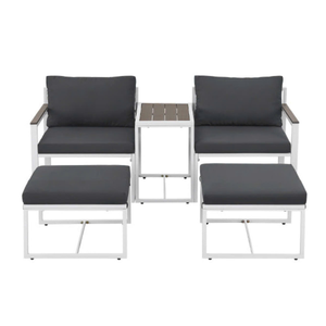 Ready Ship Modern Outdoor Patio Set Furniture <b>Grey</b> Colour Custom Colors Bari Steel <b>Frame</b> Vietnam Durable Garden Kit Box - Product Image 1