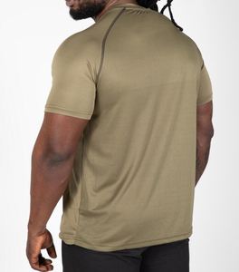 T-shirt de sport personnalisé pour homme à séchage rapide en polyester, décontracté, uni, pour la gym, l'entraînement, la course à pied, haut athlétique uni - Product Image 2