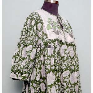 Robe en coton imprimée à la main pour femmes, confortable et respirante, designs élégants pour les fêtes en plein air et les occasions spéciales - Product Image 5
