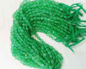 Cuentas Ovaladas de Cuarzo Verde Fresa, Piedra Natural de Alta Calidad, Pulimentadas, para Fabricación de Joyas, DIY, Pulseras - Product Image 4