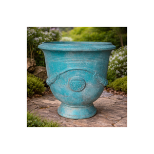 Urna Clásica de Fibra de Vidrio con Patina Verdigris de Lujo, Ligera y Duradera, Maceta para Jardín, Fabricación Personalizada OEM - Product Image 1